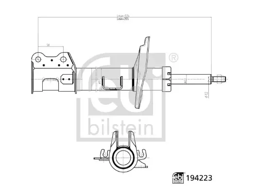 FEBI FIAT амортизатор газ. передн.лів.Doblo 10-,Opel Combo 12- Febі Bilstein 194223 (фото 1)