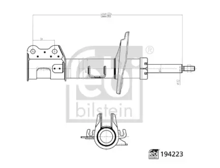 FEBI FIAT амортизатор газ. передн.лів.Doblo 10-,Opel Combo 12- febі bilstein 194223 Фиат Добло