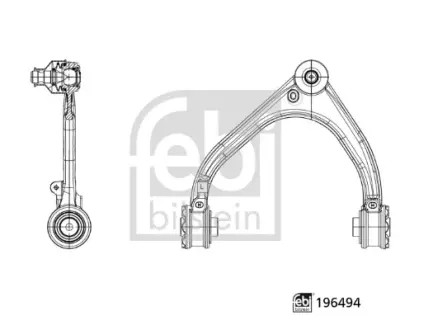 FEBI LAND ROVER Поперечний важіль передн. лів. RANGE ROVER VELAR 2.0 D180 TD4 4x4 17-, JAGUAR F-PACE (X761) 2.0 D165 MHEV 20- febі bilstein 196494