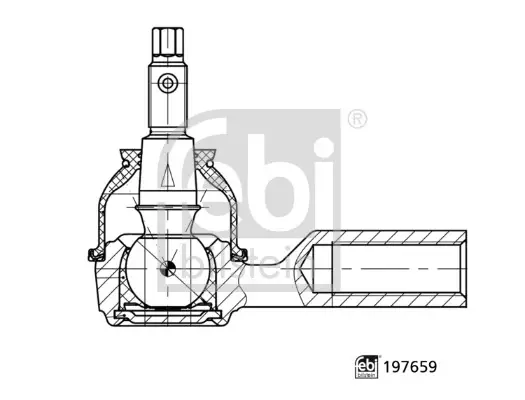 Наконечник рульової тяги з стопорною гайкою і шплінтом febі bilstein 197659
