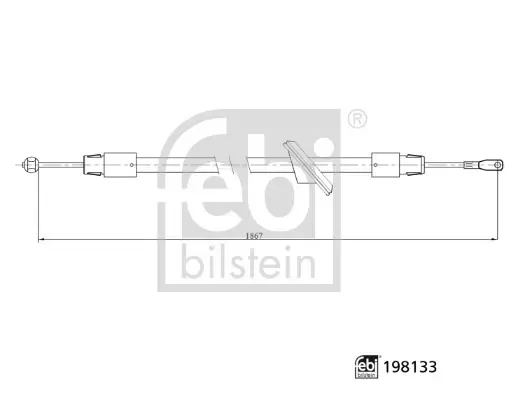 FEBI DB Трос ручного тормоза передн.Sprinter,VW Crafter 06- Febі Bilstein 198133 (фото 1)