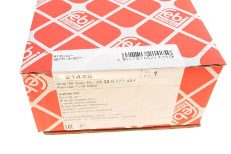 Важіль зад. нижній лів./прав. BMW 5 (E39), 5 (E60), 5 (E61), 7 (E65, E66, E67) 2.0-6.0 01.96-12.10 febі Bilstein 21425