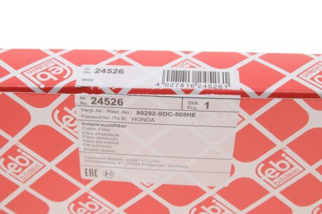 FEBI HONDA Фильтр воздушный салона CR-V, ACCORD 03- febі Bilstein 24526