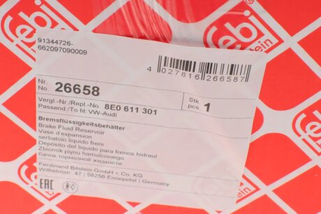Резервуар гальмівної рідини febі Bilstein 26658