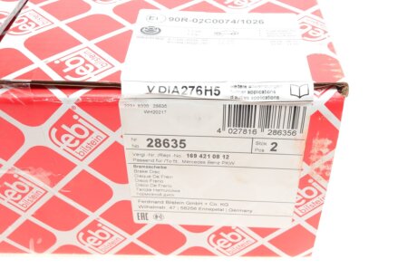 Диск гальмівний febі Bilstein 28635