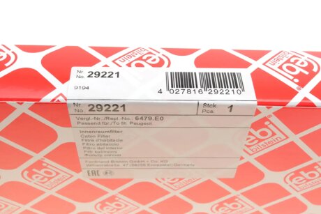 Фільтр салону febі Bilstein 29221