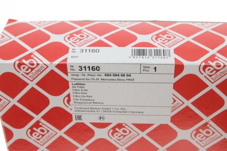 FEBI DB Фильтр воздушный W210 2,0-4,3 95- febі Bilstein 31160