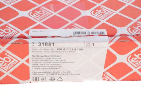 Подшипник вала кард. MB КПП (FEBI) febі Bilstein 31851