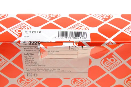 FEBI Фильтр воздушный FIAT Stilo 1,8/2,4/1,9JTD 01 febі Bilstein 32210