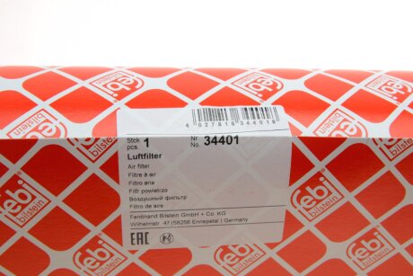 FEBI RENAULT Фильтр воздушный 2,5DTI/2,5CDTI Nisan Primastar,Trafic II,Opel Vivaro febі Bilstein 34401