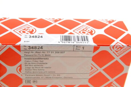 FEBI RENAULT Фильтр салона Kangoo 08-,Master,Opel Movano 10- febі Bilstein 34824