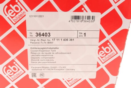 Розширювальний бак охолодження febі Bilstein 36403