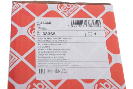 Пильовик ШРКШ внутр. 27*100*116 Audi 80, 90, A1, A2, A3, A4, Coupe, Q3, Q5, TT Seat Altea, Altea Xl, Cordoba, Cordoba Vario, Ibiza II, Ibiza III, Ibiza IV 1.2-3.6 08.80- febі Bilstein 38365