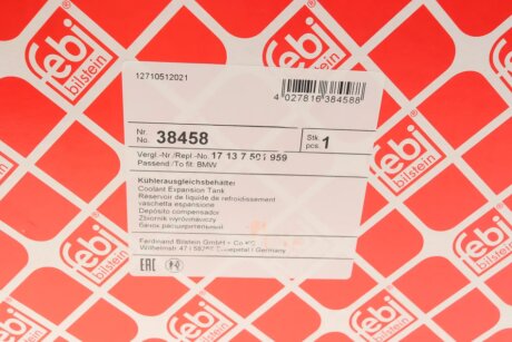 Бачок охлаждающей жидкости febі Bilstein 38458