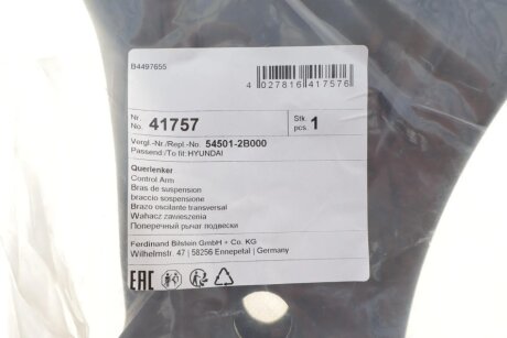 FEBI HYUNDAI важіль передн.нижн.прав.Santa Fe 06-,Kia Sorento febі Bilstein 41757