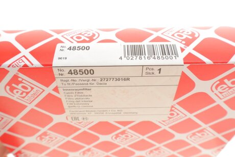 FEBI RENAULT Фильтр салона Clio,Logan II,Sandero II febі Bilstein 48500