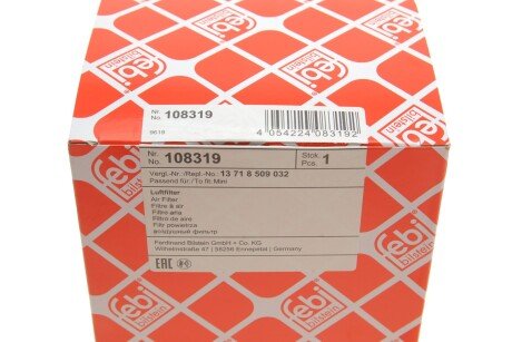 FEBI BMW Фильтр воздушный MINI 1.6/2.0d 10- febі Bilstein 108319