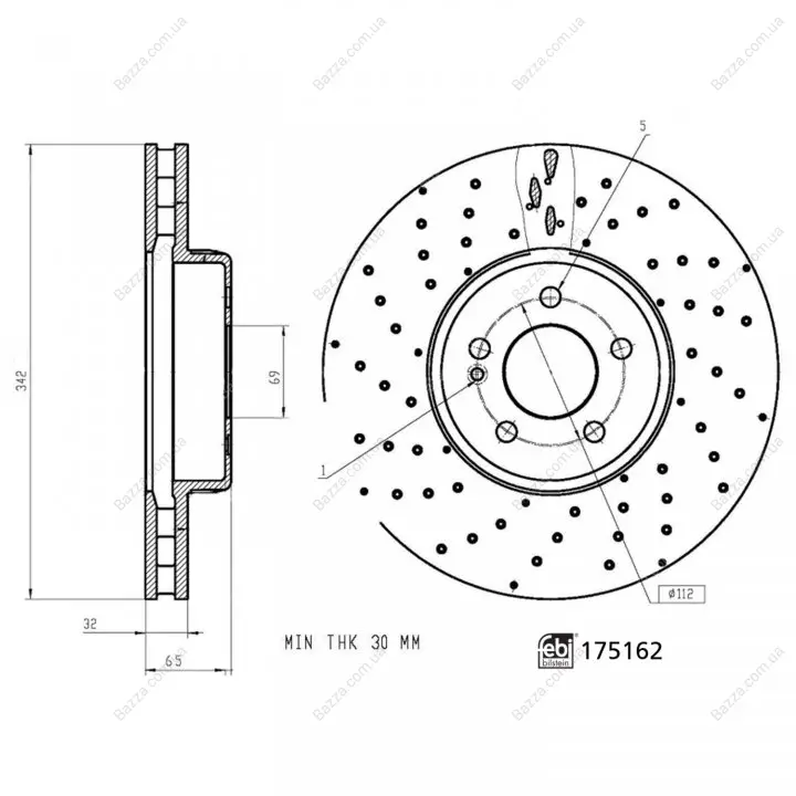 FEBI DB диск гальм. передній (342мм) W205/W213 febі bilstein 175162
