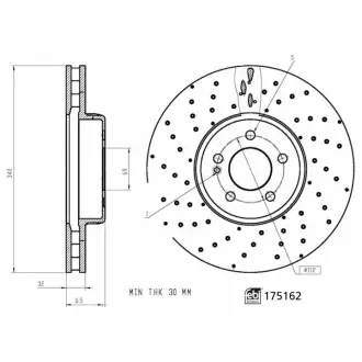 FEBI DB диск гальм. передній (342мм) W205/W213 febі bilstein 175162