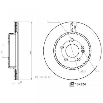 FEBI DB диск гальмівний задній W205/W213 febі Bilstein 107224 на Мерседес E-Class w213/S213