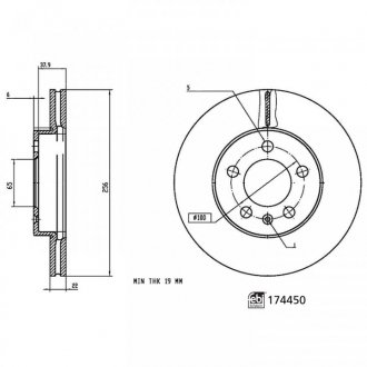FEBI диск гальм передн. VW Polo 17- febі Bilstein 174450