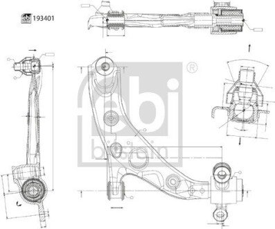 FEBI MAZDA Важіль передній правий CX-5 (KF) 2.0-2.5 17- febі Bilstein 193401