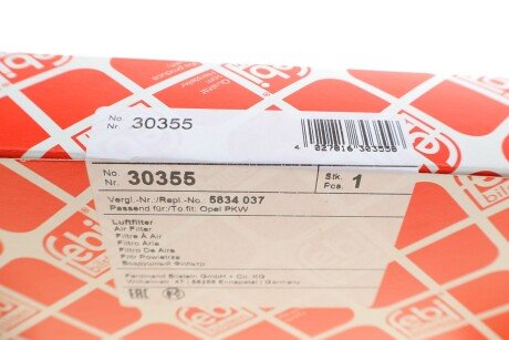 FEBI OPEL Фильтр воздушный CORSA 1.2I,1.4I,TIGRA febі Bilstein 30355