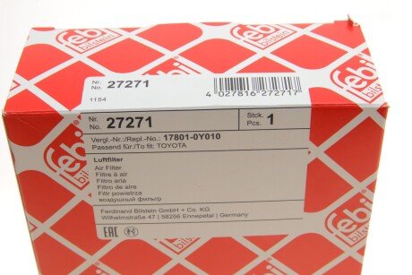 FEBI TOYOTA Фильтр возд. Yaris 1,3 16v 99- febі Bilstein 27271