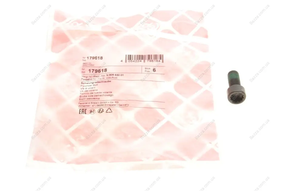FEBI VW болт маховика М10х1 15,5*30*22 Febі Bilstein 179618 (фото 1)