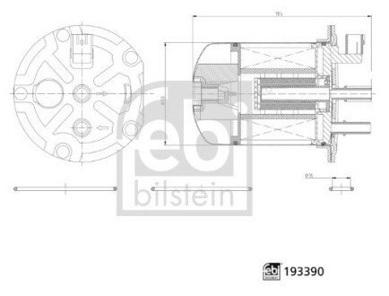 Фільтр палива з ущільнюючим кільцем febі Bilstein 193390