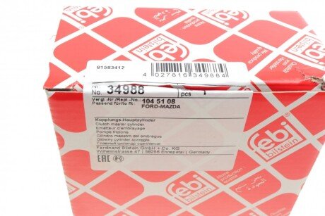 Головний циліндр зчеплення febі Bilstein 34988