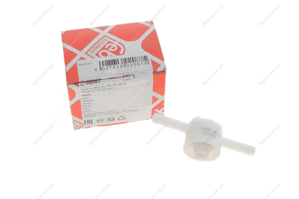 Клапан паливного фільтра Audi/VW A6 (штуцер в PP837) febі bilstein 02087