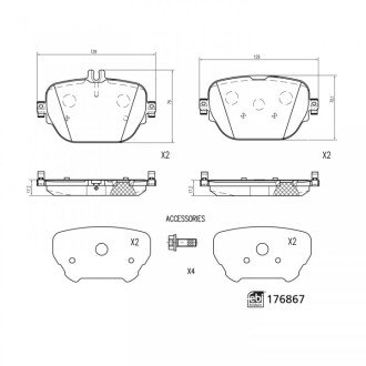 Комплект гальмівних колодок febі Bilstein 176867 на Мерседес GLC-Class X253