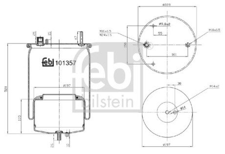 Кожух пневматической рессоры febі Bilstein 101357