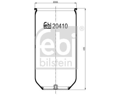 Кожух пневматической рессоры febі Bilstein 20410