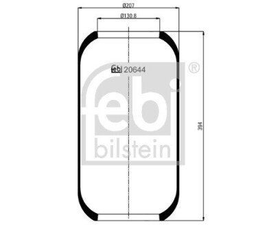 Кожух пневматической рессоры febі Bilstein 20644