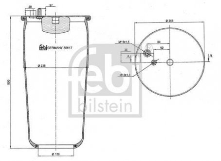 Кожух пневматической рессоры febі Bilstein 35617