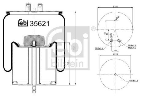 Кожух пневматической рессоры febі Bilstein 35621