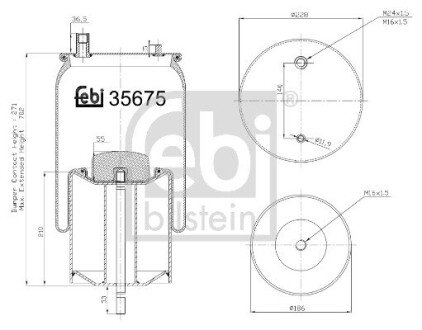 Кожух пневматической рессоры febі Bilstein 35675