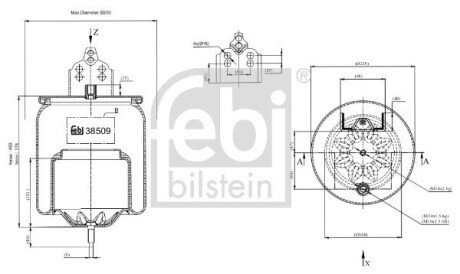 Кожух пневматической рессоры febі Bilstein 38509 на Мерседес Sprinter w907/w910