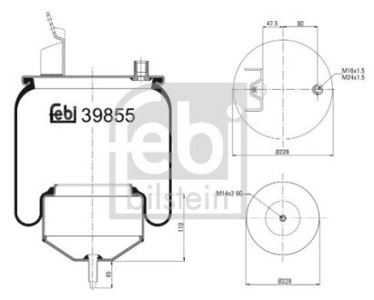 Кожух пневматической рессоры febі Bilstein 39855