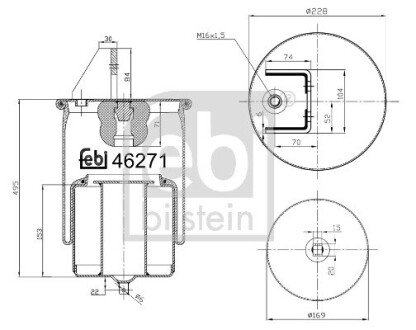 Кожух пневматической рессоры febі Bilstein 46271