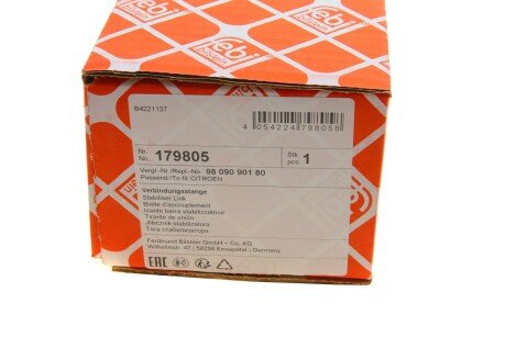 Стійка (тяга) стабілізатора передня febі Bilstein 179805