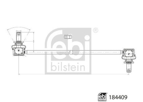 Стойка (тяга) стабилизатора передняя febі Bilstein 184409