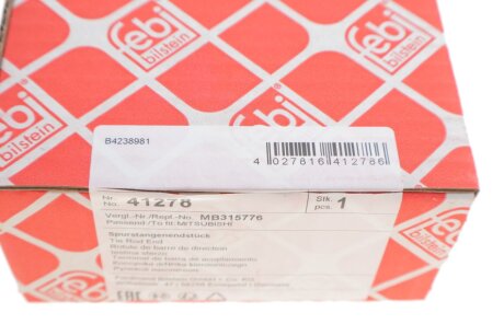 Накінечник кермової тяги febі Bilstein 41278