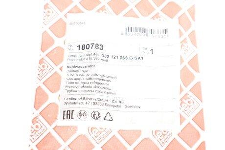 Патрубок системи охолодження febі Bilstein 180783
