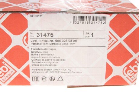 Передний амортизатор febі Bilstein 31475