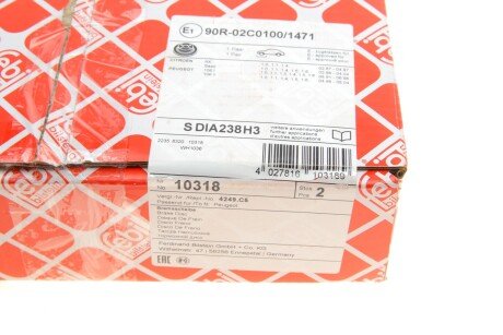 Передній гальмівний (тормозний) диск febі Bilstein 10318