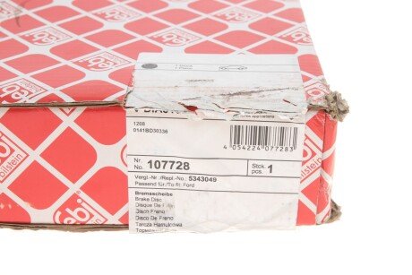 Передний тормозной диск febі Bilstein 107728
