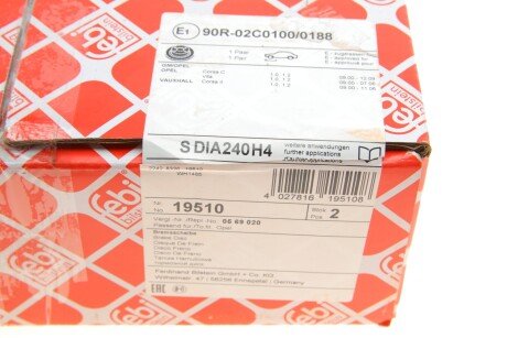 Передний тормозной диск febі Bilstein 19510